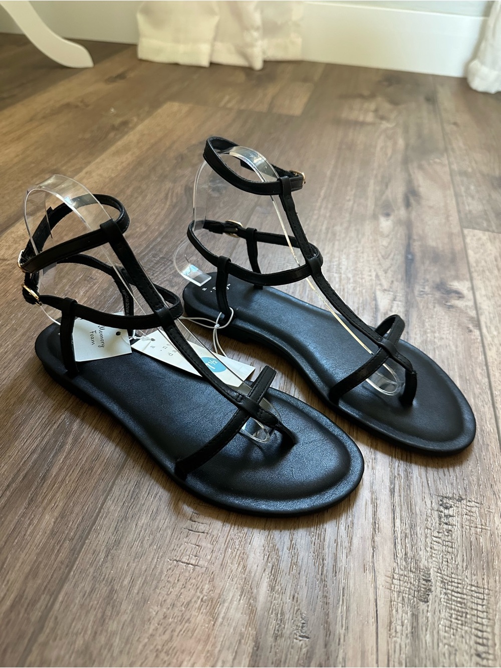 NWT! A New Day Women's Sandals, Black, Gillian, Strappy, Gladiator, Cushion, 7.5
